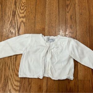GAP Cream Baby Cardigan with Floral Embroidery